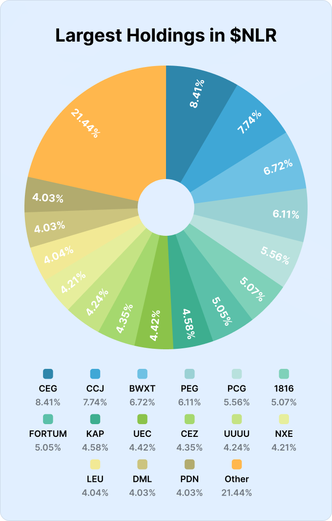 Largest holdings breakdown in the NLR ETF portfolio
